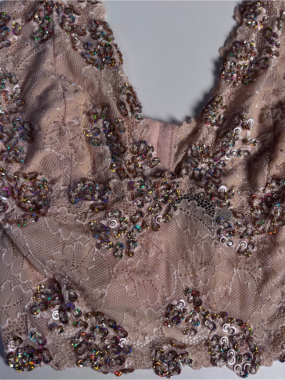 Y2K bebe Blush Lace Bralette with Sequin Detail - Picture 12 of 12